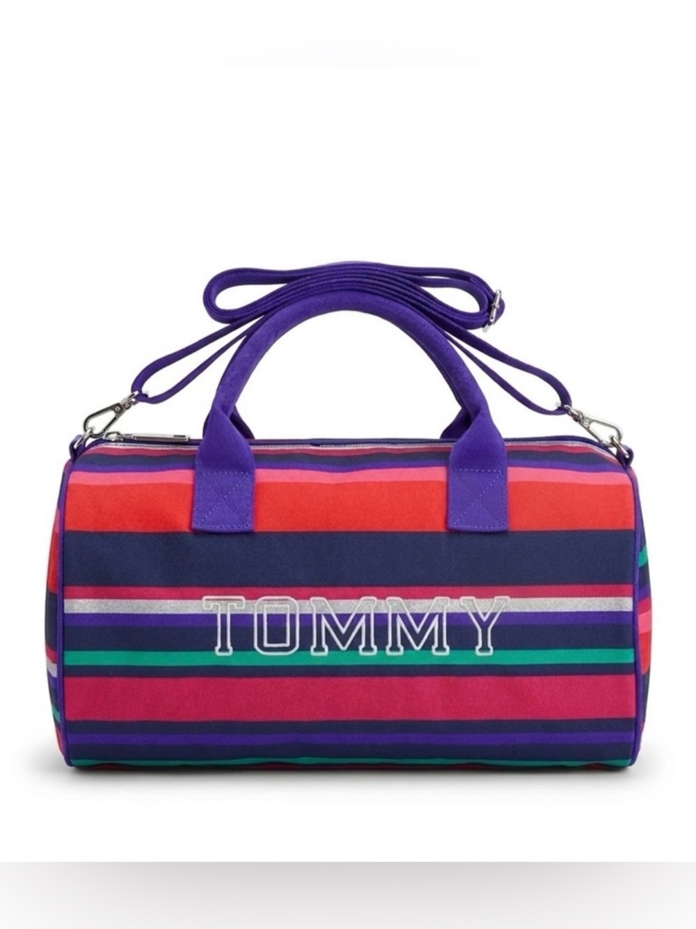 New Tommy Hilfiger multicolor striped mini duffle bag Gym Bag